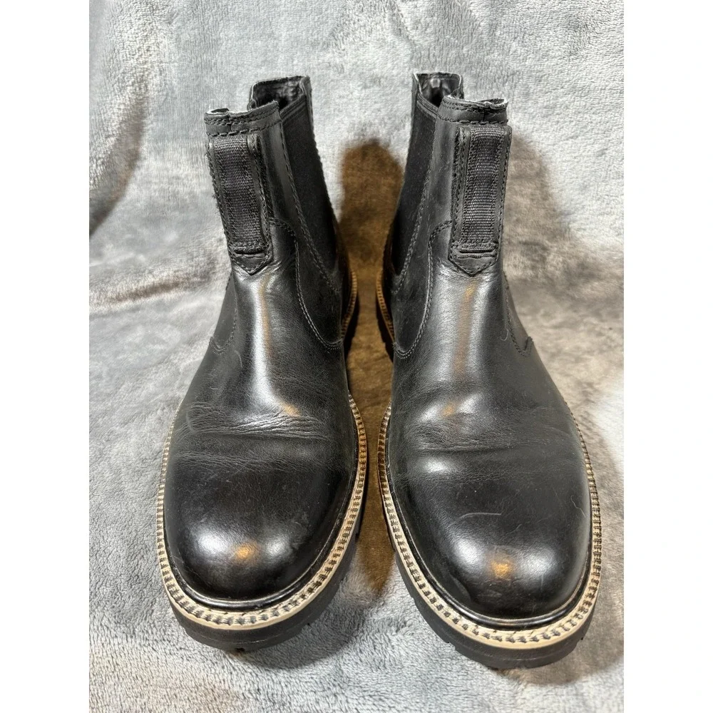 Timberland Boots Mens Size 9.5 Black Leather Ankle Chelsea SensorFlex A1JTA